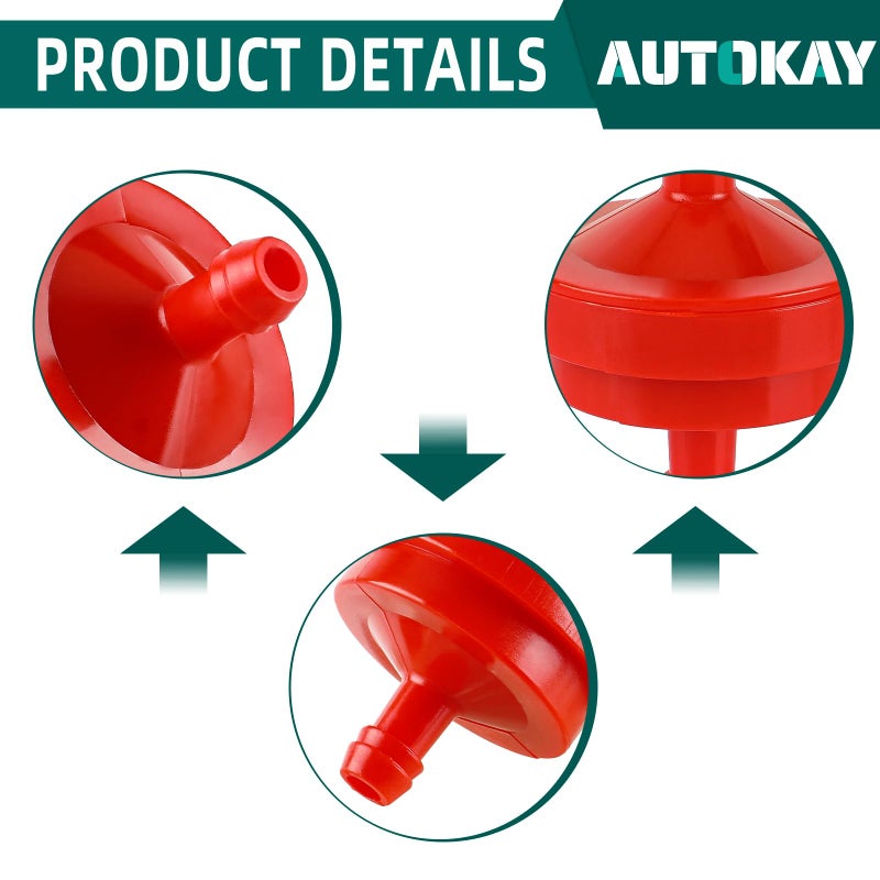 AUTOKAY Lawn Mower 1/4" Inline Gas Fuel Filter Compatible with 298090 298090S Toro 42-5240 56-6360 John Deere AM107314 LG298090 LG298090S PT4265 Pack of 10 - Image 5